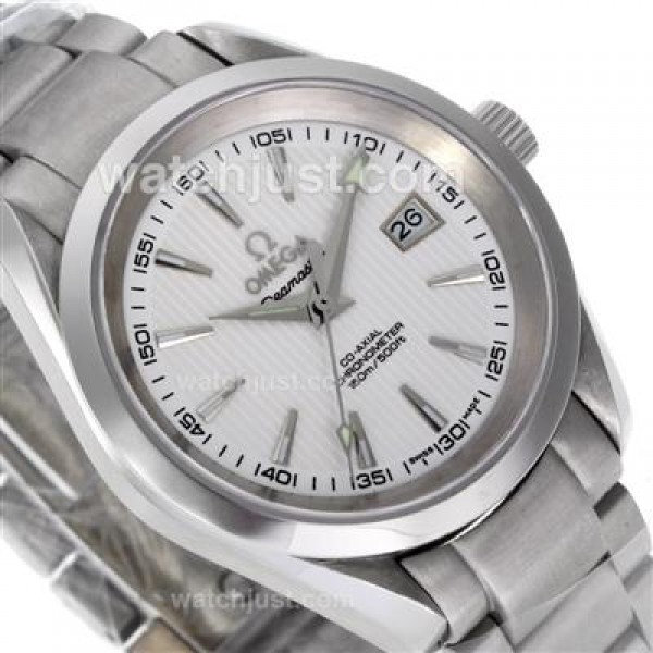 Omega Seamaster Swiss ETA 2836 Movement with White Dial S/S-18K Plated Gold Movement