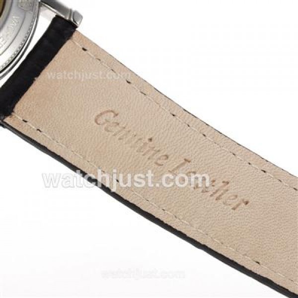 Vacheron Constantin Partrimony Swiss ETA 2836 Movement with Black Dial-Leather Strap