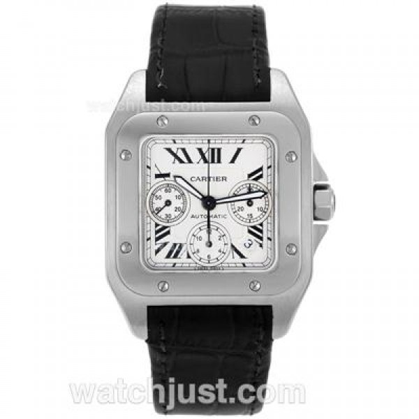 Best 1:1 Cartier Santos 100 Replica Watches With White Dials For Sale