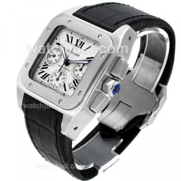 Best 1:1 Cartier Santos 100 Replica Watches With White Dials For Sale