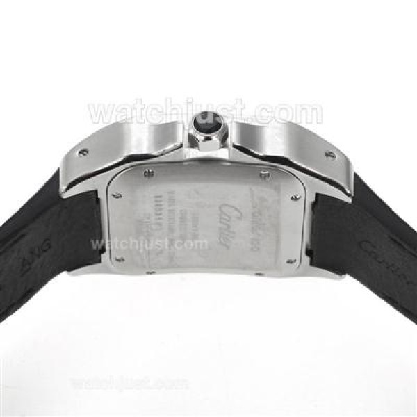 Swiss Made Cartier Santos 100 Fake Watches With White Dials And Steel Cases For Women