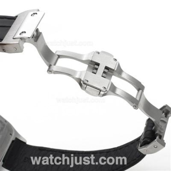 Swiss Made Cartier Santos 100 Fake Watches With White Dials And Steel Cases For Women