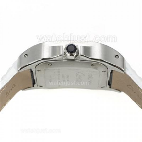 UK Swiss Made Cartier Santos 100 Fake Watches With White Dials For Women