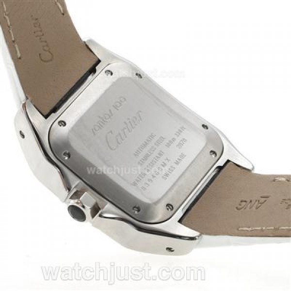 UK Swiss Made Cartier Santos 100 Fake Watches With White Dials For Women