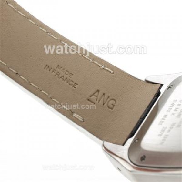 UK Swiss Made Cartier Santos 100 Fake Watches With White Dials For Women