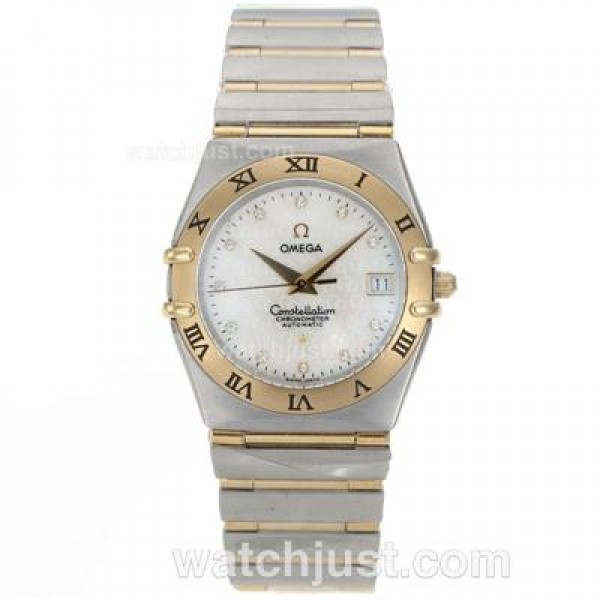 Omega Constellation Swiss ETA Movement Two Tone Diamond Markers with MOP Dial