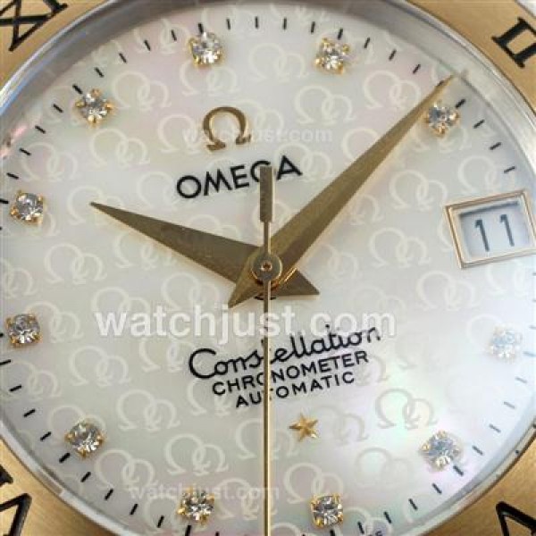 Omega Constellation Swiss ETA Movement Two Tone Diamond Markers with MOP Dial