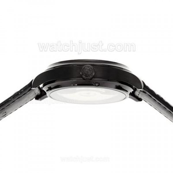 IWC Portuguese Automatic PVD Case with Black Dial-Leather Strap