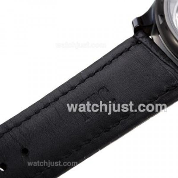 IWC Portuguese Automatic PVD Case with Black Dial-Leather Strap