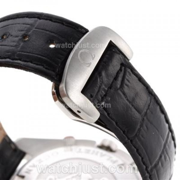 Omega Seamaster Planet Ocean Automatic with Orange Markers and Bezel-Leather Strap