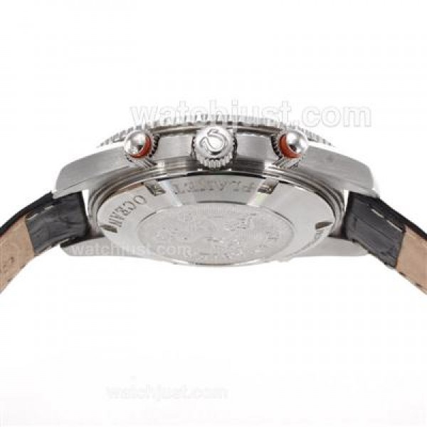 Omega Seamaster Planet Ocean Automatic with Orange Markers and Bezel-Leather Strap