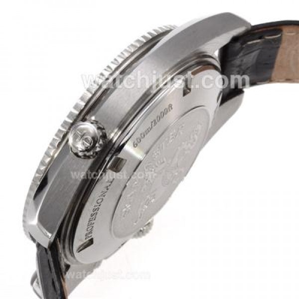 Omega Seamaster Planet Ocean Automatic with Orange Markers and Bezel-Leather Strap