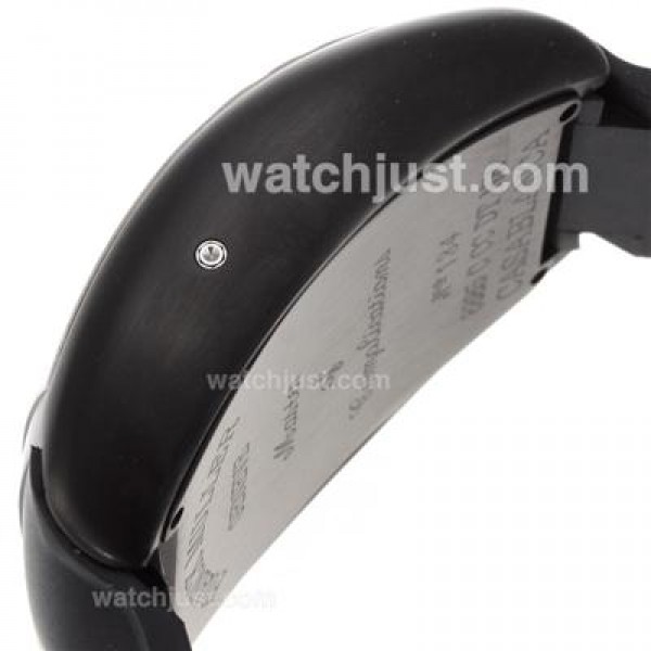 Franck Muller Casablanca Chronograph Swiss Valjoux 7750 Movement PVD Case with Black Dial-Rubber Strap