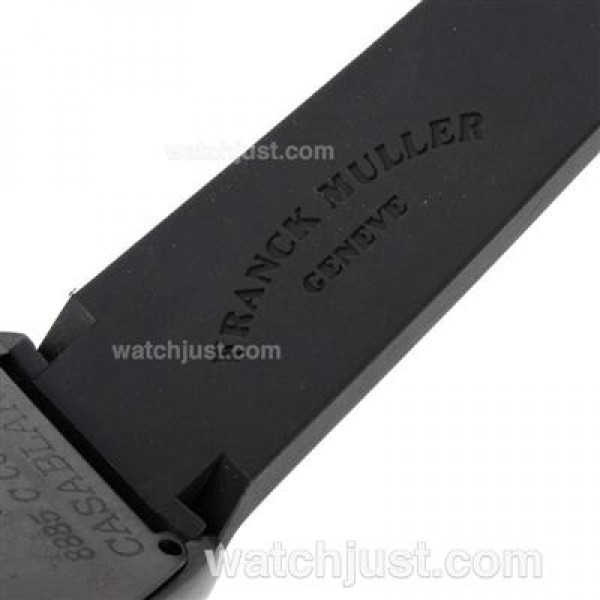 Franck Muller Casablanca Chronograph Swiss Valjoux 7750 Movement PVD Case with Black Dial-Rubber Strap