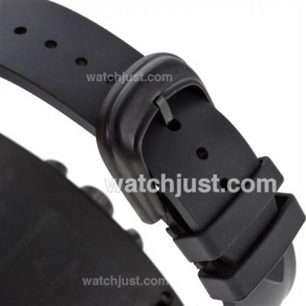 Franck Muller Casablanca Chronograph Swiss Valjoux 7750 Movement PVD Case with Black Dial-Rubber Strap
