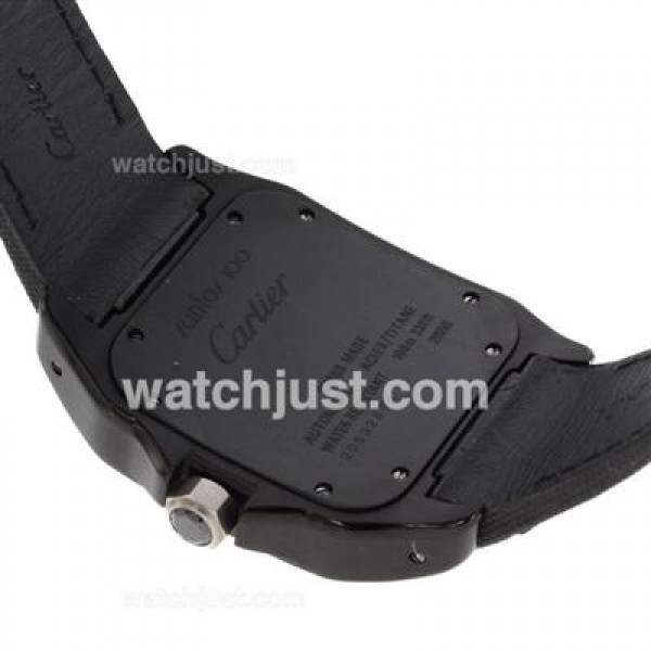 UK 1:1 Wholesale Replica Cartier Santos Watches With Black Dials For Sale