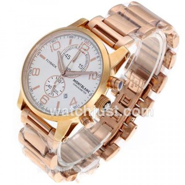 Montblanc Flyback Working Chronograph Full Rose Gold with White Dial