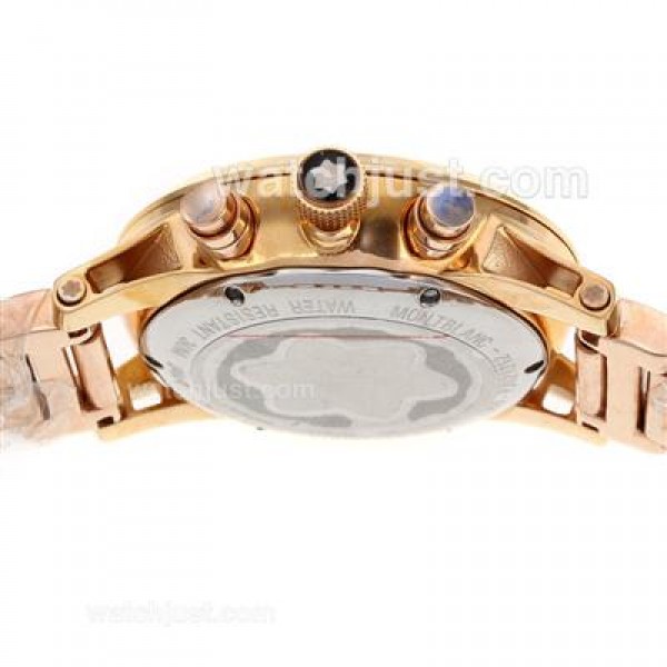 Montblanc Flyback Working Chronograph Full Rose Gold with White Dial