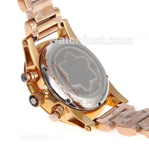 Montblanc Flyback Working Chronograph Full Rose Gold with White Dial