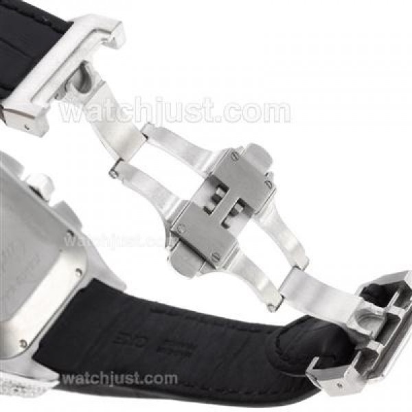 Best Quality Cartier Santos 100 Replica Watches With White Dials For Men