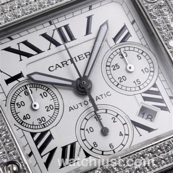 Best Quality Cartier Santos 100 Replica Watches With White Dials For Men