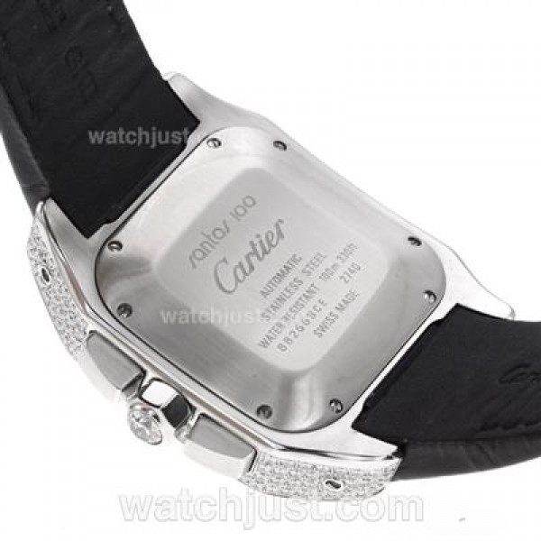 Best Quality Cartier Santos 100 Replica Watches With White Dials For Men