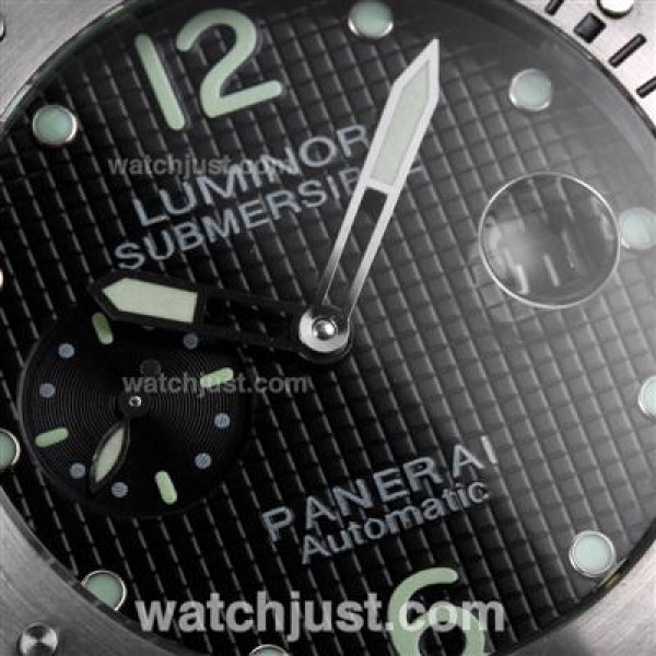 Panerai Luminor Submersible Automatic with Black Checkered Dial S/S-Green Markers