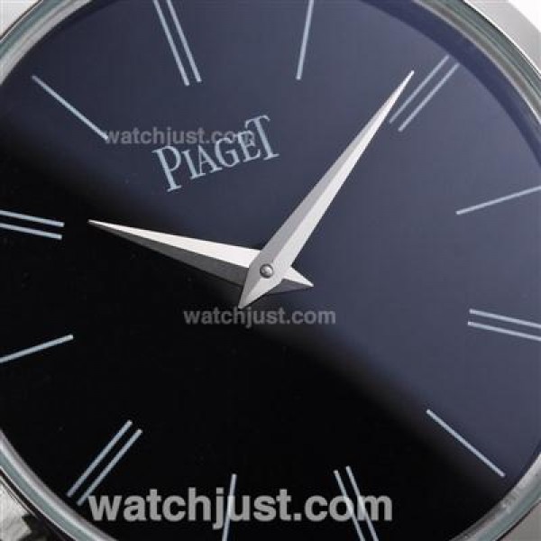 Piaget Altiplano XL Black Dial with Leather Strap
