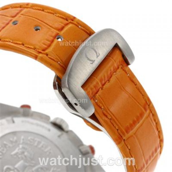 Omega Seamaster Planet Ocean Automatic with Orange Markers and Bezel-Leather Strap