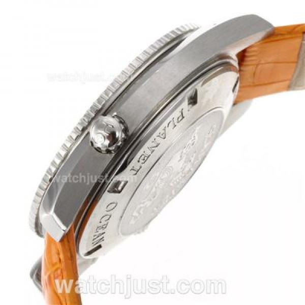 Omega Seamaster Planet Ocean Automatic with Orange Markers and Bezel-Leather Strap