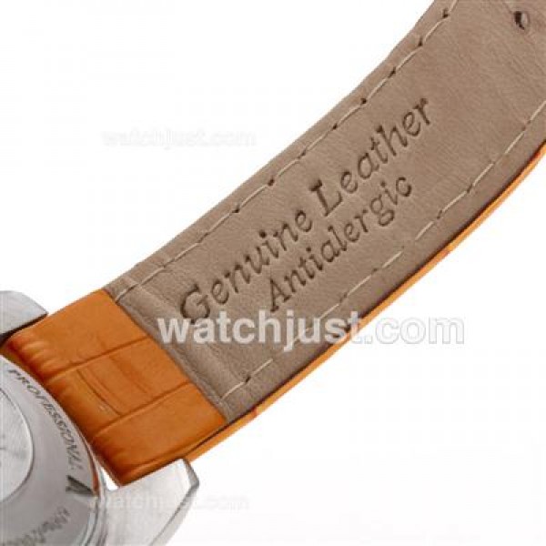 Omega Seamaster Planet Ocean Automatic with Orange Markers and Bezel-Leather Strap