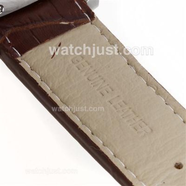 Cartier Calibre de Cartier Working Chronograph Two Tone Case with White Dial-Leather Strap