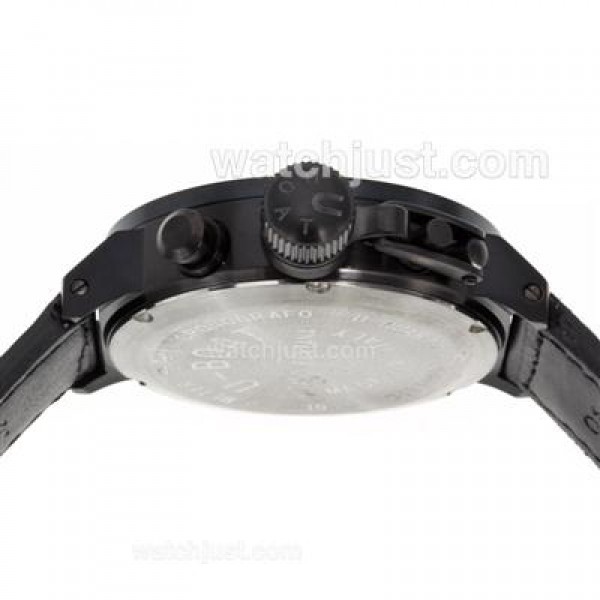 U-Boat Italo Fontana Working Chronograph PVD Case with White Dial-Leather Strap