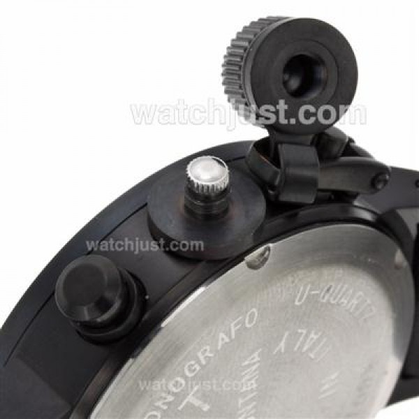 U-Boat Italo Fontana Working Chronograph PVD Case with White Dial-Leather Strap