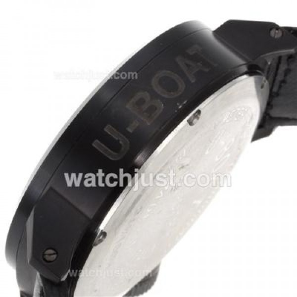 U-Boat Italo Fontana Working Chronograph PVD Case with White Dial-Leather Strap