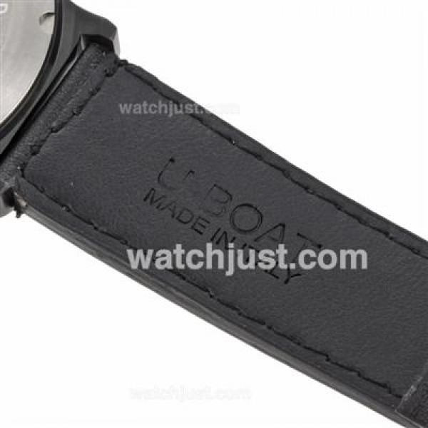 U-Boat Italo Fontana Working Chronograph PVD Case with White Dial-Leather Strap