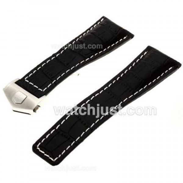 Tag Heuer Black Leather Strap with Deployment Buckle