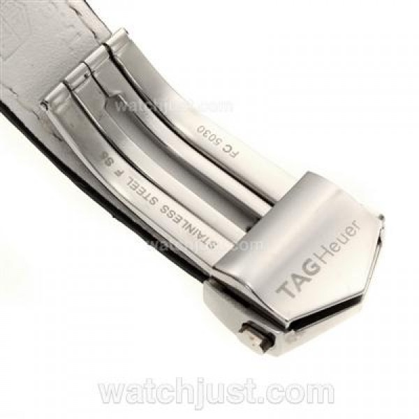 Tag Heuer Black Leather Strap with Deployment Buckle