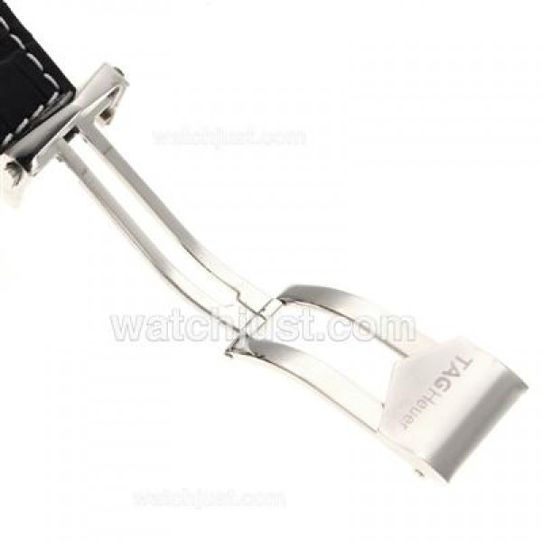 Tag Heuer Black Leather Strap with Deployment Buckle
