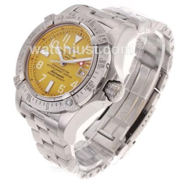 Breitling Cockpit Swiss ETA 2836 Movement with Yellow Dial S/S