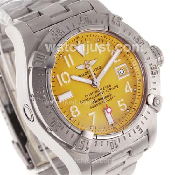 Breitling Cockpit Swiss ETA 2836 Movement with Yellow Dial S/S