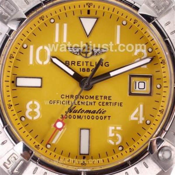 Breitling Cockpit Swiss ETA 2836 Movement with Yellow Dial S/S