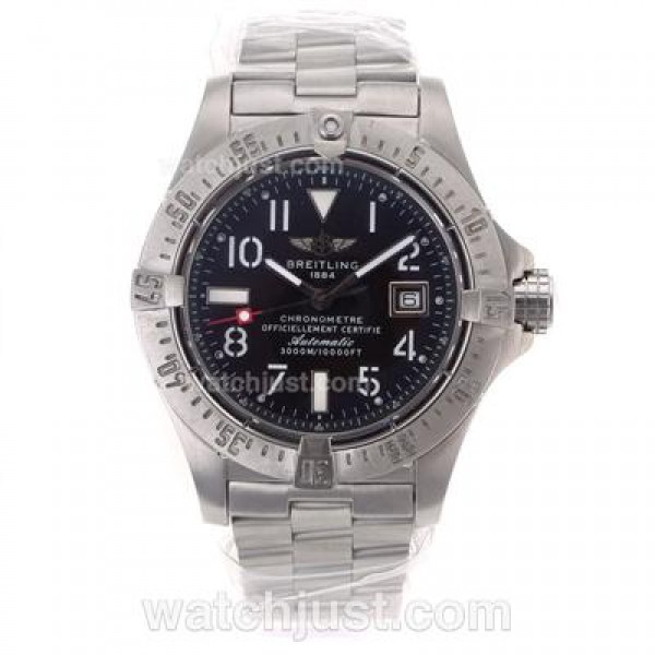 Breitling Cockpit Swiss ETA 2836 Movement with Blue Dial S/S