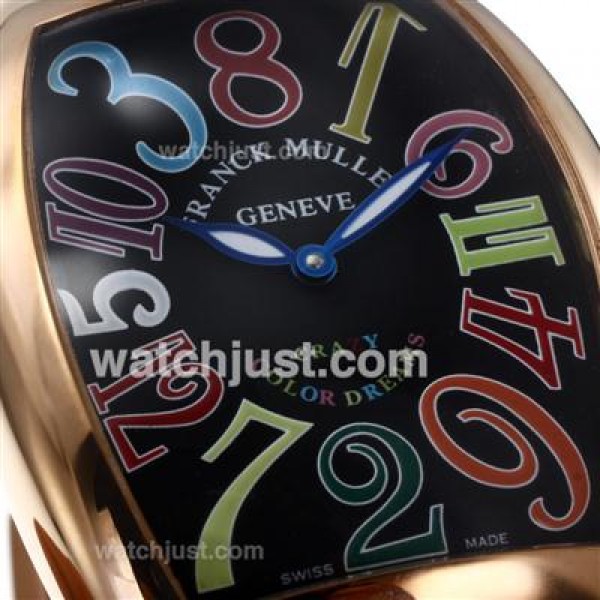 Frank Muller Crazy Color Dreams Automatic Rose gold case with Leather Strap-Jumbo Version
