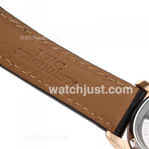 IWC Portuguese Working Power Reserve Automatic Rose Gold Case with White Dial-Leather Strap