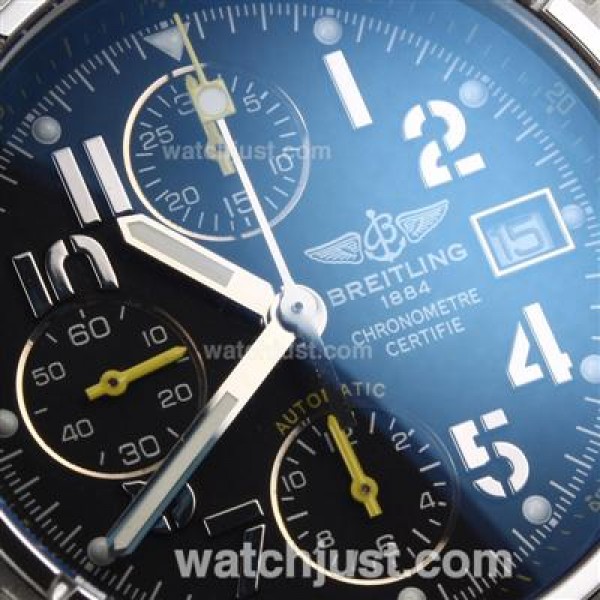 Breitling Skyland Avenger Chronograph Swiss Valjoux 7750 Movement with Black Dial S/S