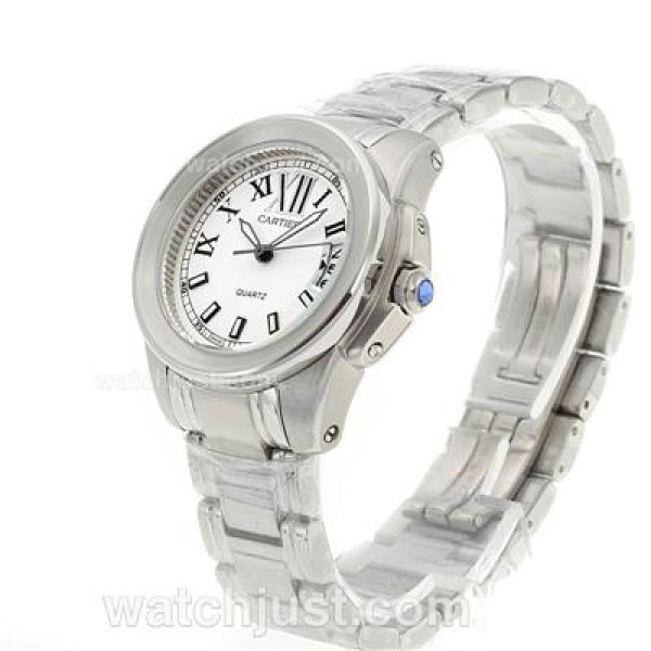 Cartier Calibre de Cartier with White Dial S/S - New Version