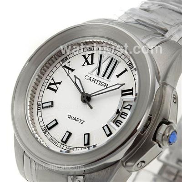 Cartier Calibre de Cartier with White Dial S/S - New Version
