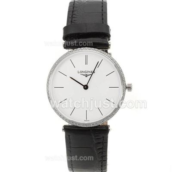Longines La Grande Classique Swiss ETA Movement Diamond Bezel and Stick Marking