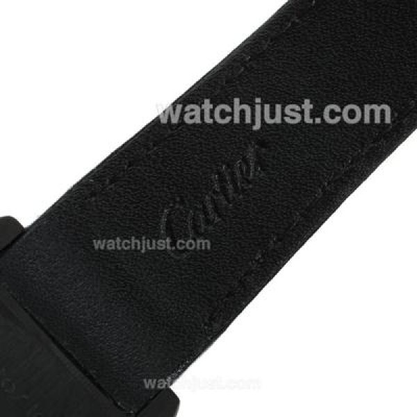 Cartier Santos 100 Swiss ETA 2824 Movement PVD Case with Black Dial-Nylon Strap